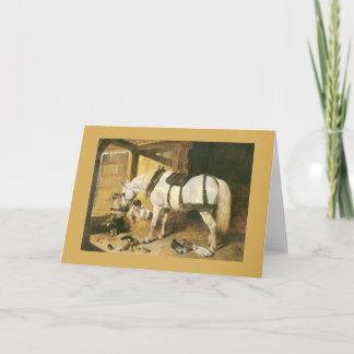 Carte de voeux Vintage Cheval