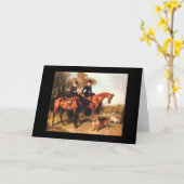 Carte de voeux Vintage Cheval (Fleur jaune)