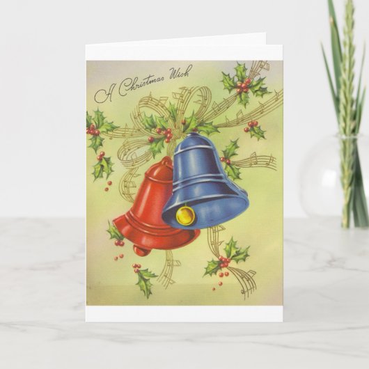 Carte de voeux Vintage Christmas Bells (Devant)