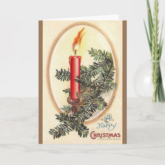 Carte de voeux Vintage Christmas Candle (Devant)