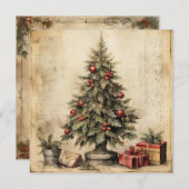 Carte de voeux Vintage Christmas Tree (Devant / Derrière)
