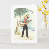 Carte de voeux vintage d'anniversaire (Fleur jaune)