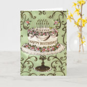 Carte de voeux vintage d'anniversaire (Fleur jaune)
