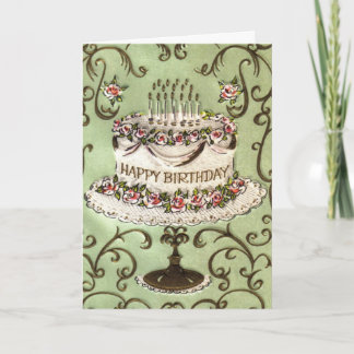 Carte de voeux vintage d'anniversaire