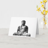 Carte de voeux vintage de Bouddha (Fleur jaune)
