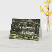 Carte de voeux vintage de causeuse (Fleur jaune)