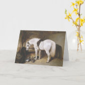 Carte de voeux vintage de cheval (Fleur jaune)