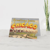 Carte de vœux vintage de Chicago