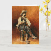 Carte de voeux vintage de cowboy (Fleur jaune)
