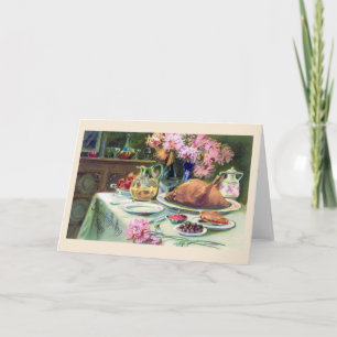 Carte de voeux vintage "de dîner de thanksgiving"