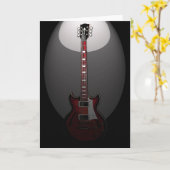 Carte de voeux vintage de guitare (Fleur jaune)