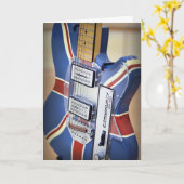 Carte de voeux vintage de guitare électrique (Fleur jaune)