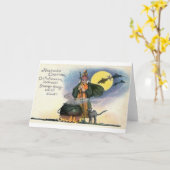 Carte de voeux vintage de Halloween (Fleur jaune)