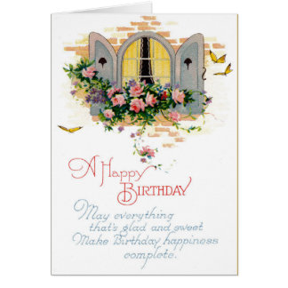 Carte de voeux vintage de joyeux anniversaire