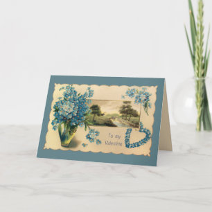 Carte de vœux vintage de la Saint-Valentin à fleur