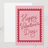 Carte de vœux vintage de la Saint-Valentin dessiné (Devant / Derrière)