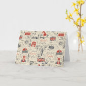 Carte de voeux vintage de Londres (vide) (Fleur jaune)