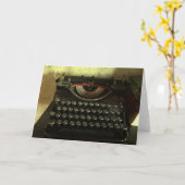 Carte de voeux vintage de machine à écrire (Fleur jaune)