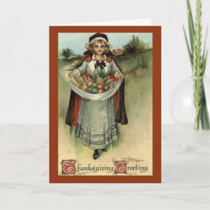 Carte de voeux vintage de Madame Thanksgiving de
