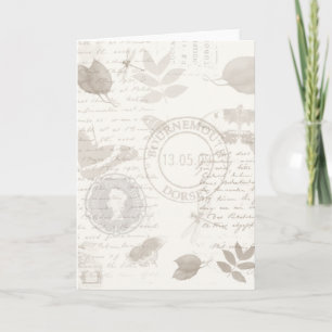 Carte de voeux vintage de nature, étude botanique