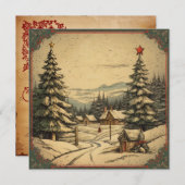 Carte de voeux Vintage de Noël (Devant / Derrière)