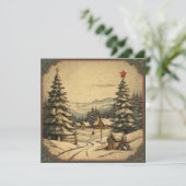 Carte de voeux Vintage de Noël (Debout devant)