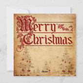 Carte de voeux Vintage de Noël (Dos)