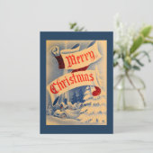 Carte de voeux Vintage de Noël de l'église (Debout devant)