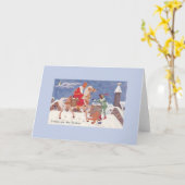 Carte de voeux vintage de Saint Nicolas (Fleur jaune)