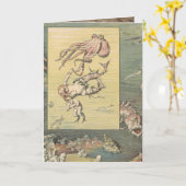 Carte de voeux vintage de sirène (Fleur jaune)