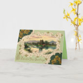 Carte de voeux vintage de St Patricks (Fleur jaune)