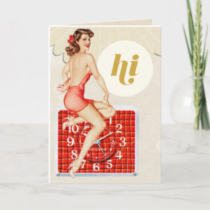 Carte de voeux vintage de style de Pin- de rétro