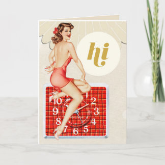 Carte de voeux vintage de style de Pin- de rétro
