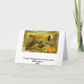 Carte de voeux vintage de thanksgiving (Dos)