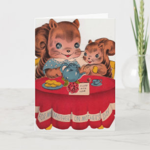 Carte de voeux vintage des années 1940 pour la fêt