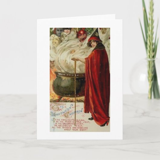 Carte de voeux vintage d'Halloween de Victoria (Devant)