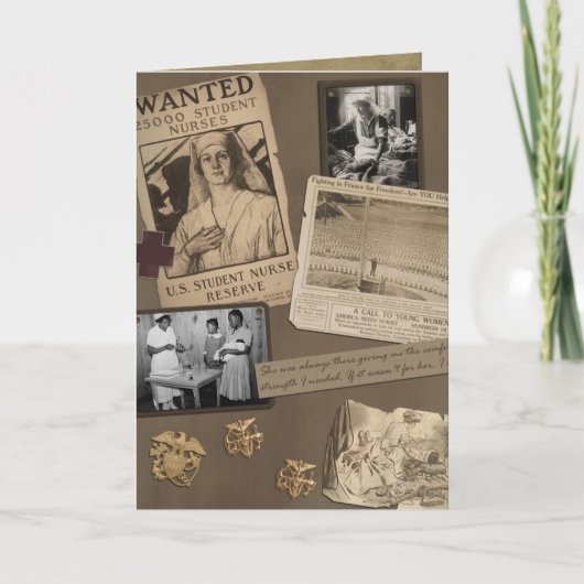 Carte de voeux vintage d'infirmière (Devant)