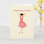 Carte de voeux vintage d'obtention du diplôme de (Fleur jaune)