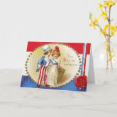 Carte de voeux vintage du 4 juillet (Fleur jaune)