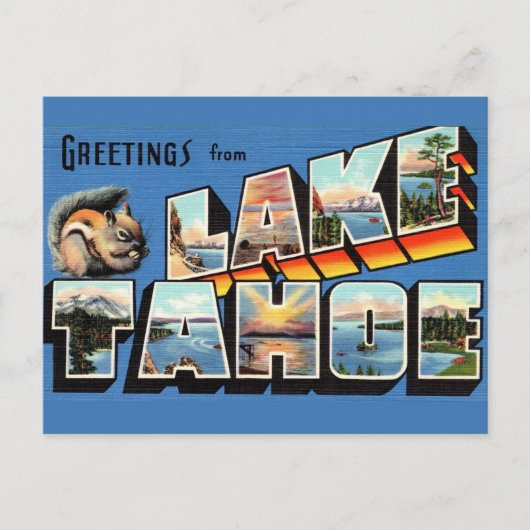 Carte de vœux vintage du lac Tahoe (Devant)