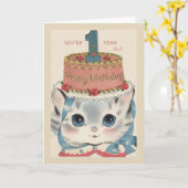 Carte de voeux vintage d'un an (Fleur jaune)