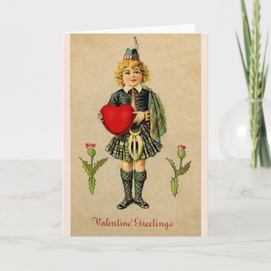 Carte de voeux vintage écossaise Valentine (Devant)