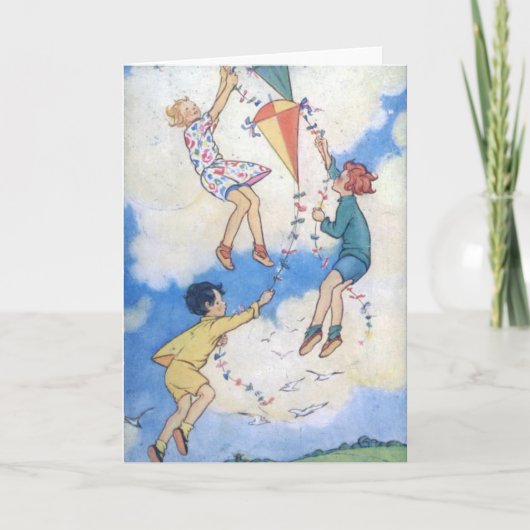 Carte de voeux Vintage Fairy Kites (Devant)