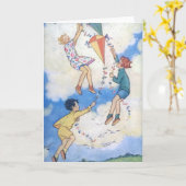 Carte de voeux Vintage Fairy Kites (Fleur jaune)