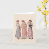 Carte de voeux vintage Fashion Note (Fleur jaune)