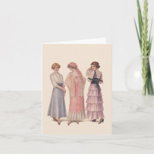 Carte de voeux vintage Fashion Note