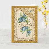 Carte de voeux vintage Forget-Me-Not (Fleur jaune)