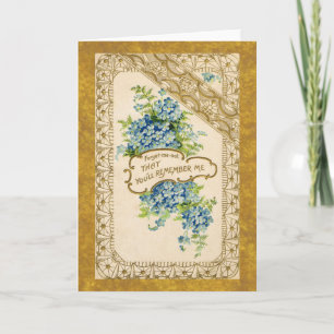 Carte de voeux vintage Forget-Me-Not