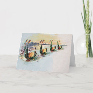 Carte de voeux vintage Funny Frogs