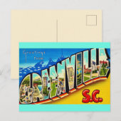 Carte de vœux vintage Greenville SC (Devant / Derrière)
